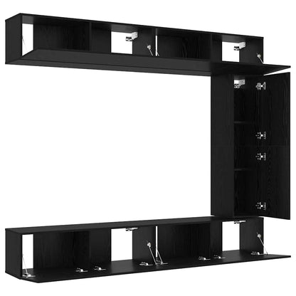 TV Cabinet Set 5 pcs Black oak 100 x 30 x 30 cm Engineered wood