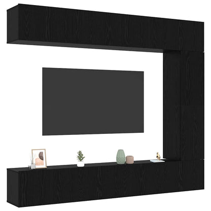 TV Cabinet Set 5 pcs Black oak 100 x 30 x 30 cm Engineered wood