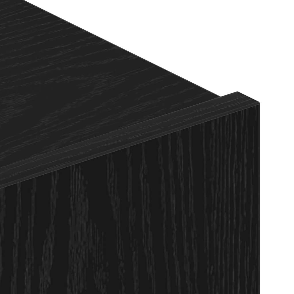 TV Cabinet Set Wall-mounted 6 pcs Black oak Engineered Wood