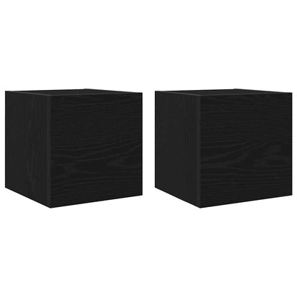 TV Cabinet Set 8 pcs Black oak 100 x 30 x 30 cm Engineered wood