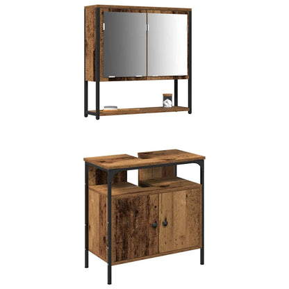 Bathroom Furniture Set with Storage 2 pcs Brown 60 x 30 x 60 cm