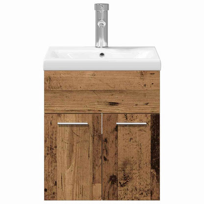 Bathroom Furniture Set 3 pcs Old Wood 41 x 38.5 x 46 cm