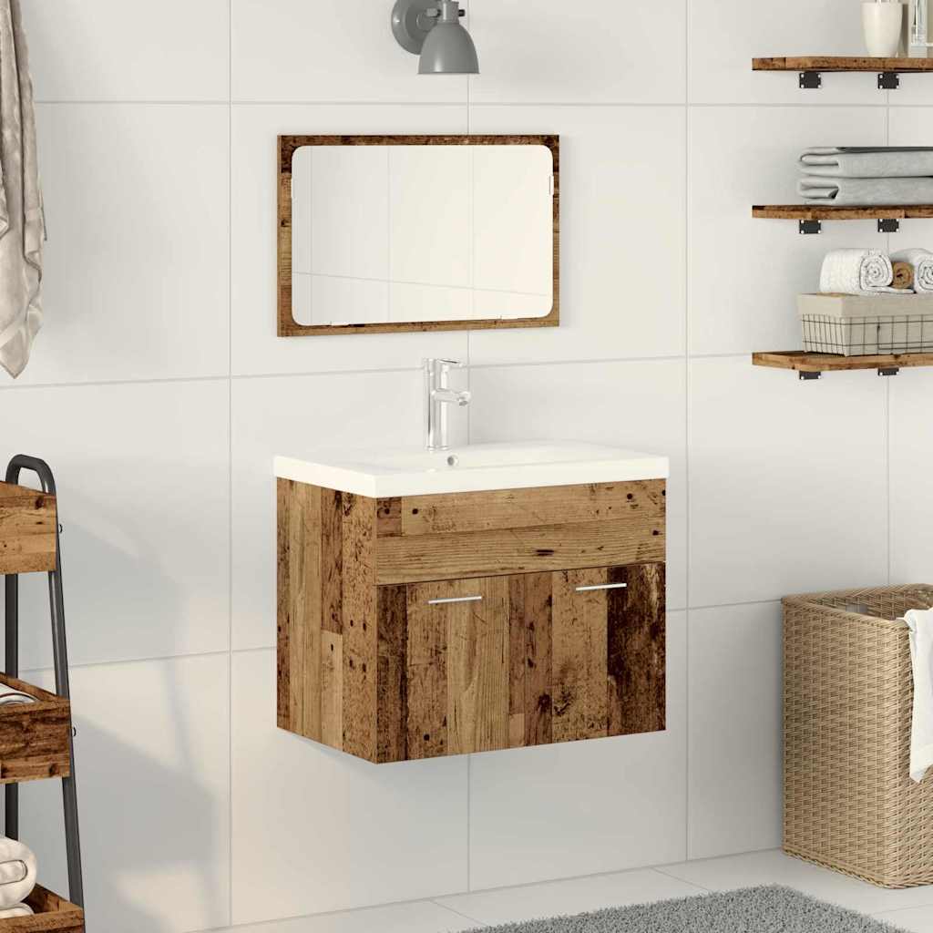 Cabinet Set Wall-mounted 2 pcs Engineered Wood