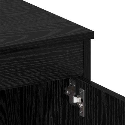 Desk with Door 2 pcs Black Oak 140 x 50 x 76 cm Engineered Wood