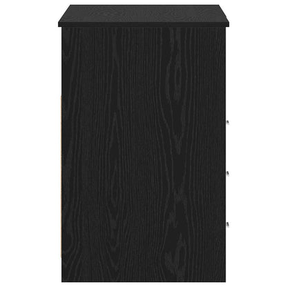 Desk with Door 2 pcs Black oak 140 x 50 x 76 cm Engineered wood