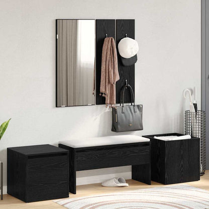 Hallway Furniture Set 6 pcs Black oak 80 x 31 x 40 cm