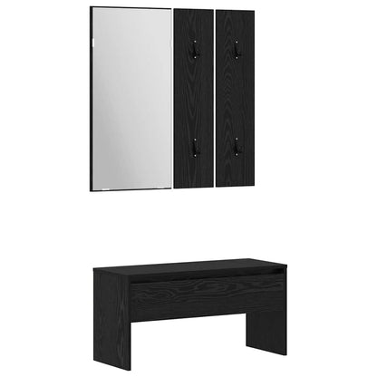 Hallway Furniture Set 6 pcs Black oak 80 x 31 x 40 cm