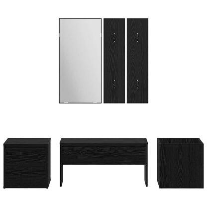 Hallway Furniture Set 6 pcs Black oak 80 x 31 x 40 cm