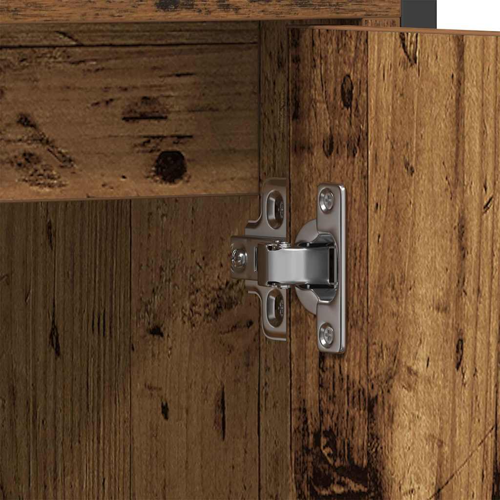 Bathroom Furniture Set with Door 3 pcs Brown 33 x 33 x 120.5 cm