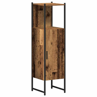 Bathroom Furniture Set with Door 3 pcs Brown 33 x 33 x 120.5 cm