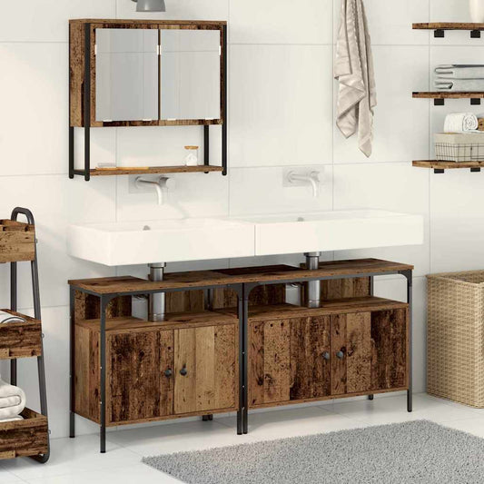 Bathroom Furniture Set with Storage 3 pcs Brown 80 x 30 x 60 cm