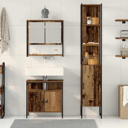Bathroom Furniture Set 3 pcs Old wood 33 x 33 x 185.5 cm