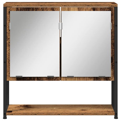 Bathroom Furniture Set 3 pcs Old wood 33 x 33 x 185.5 cm