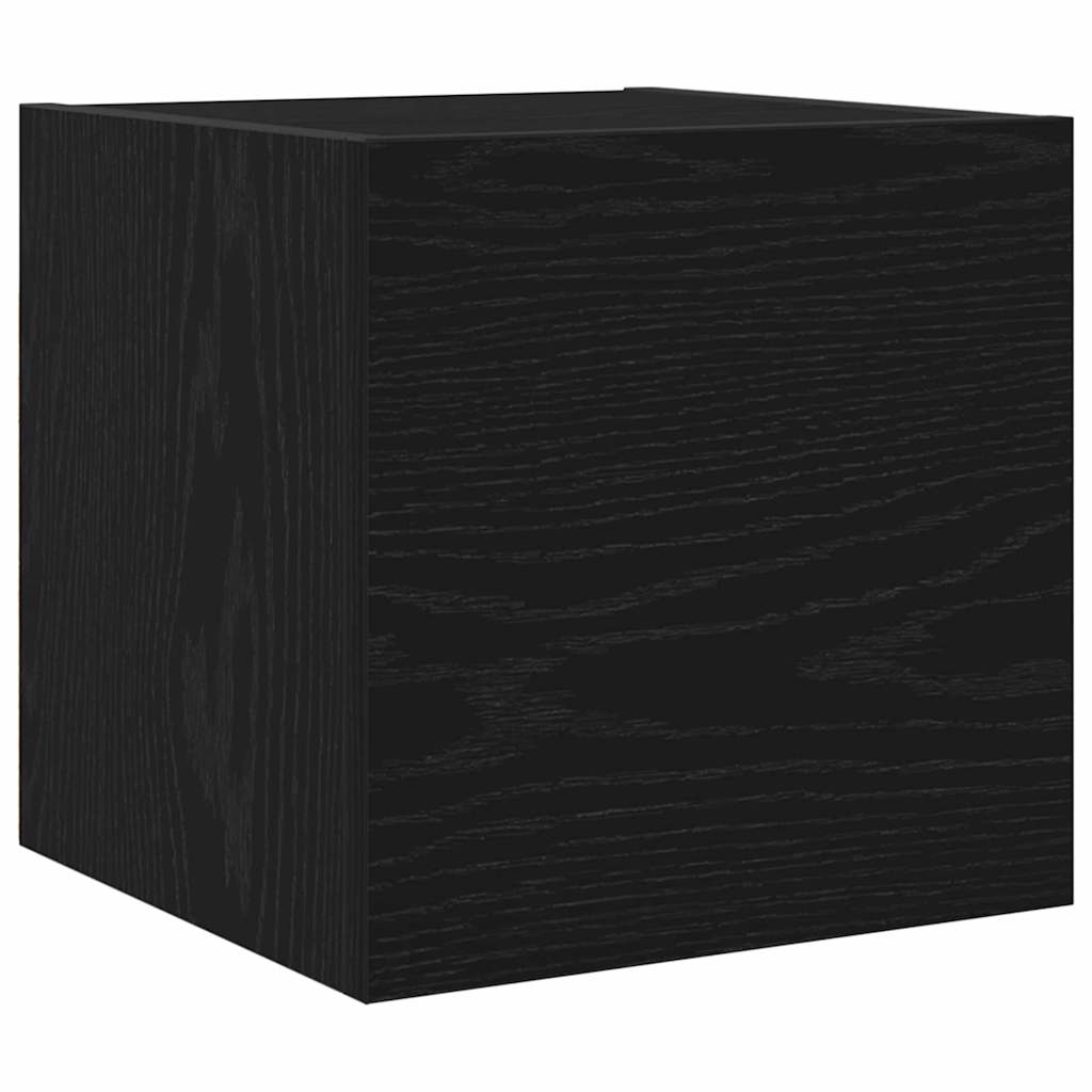 TV Cabinet Set 8 pcs Black oak 100 x 30 x 30 cm Engineered wood
