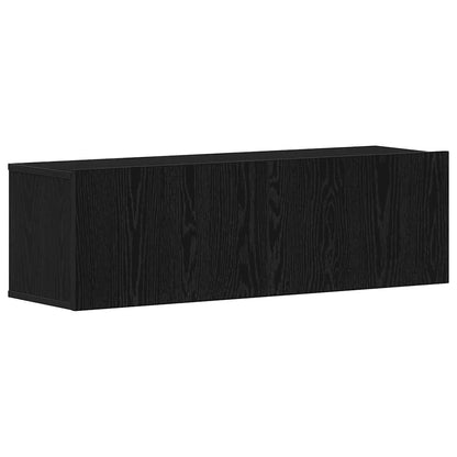 TV Cabinet Set 8 pcs Black oak 100 x 30 x 30 cm Engineered wood