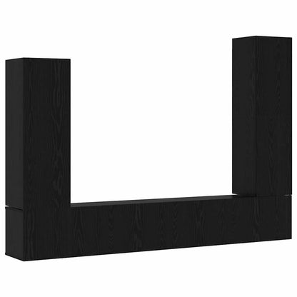 TV Cabinet Set Wall-mounted 4 pcs Black oak 30.5 x 30 x 110 cm