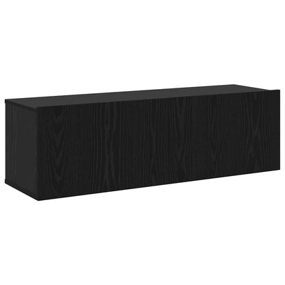 TV Cabinet Set Wall-mounted 4 pcs Black oak 30.5 x 30 x 110 cm