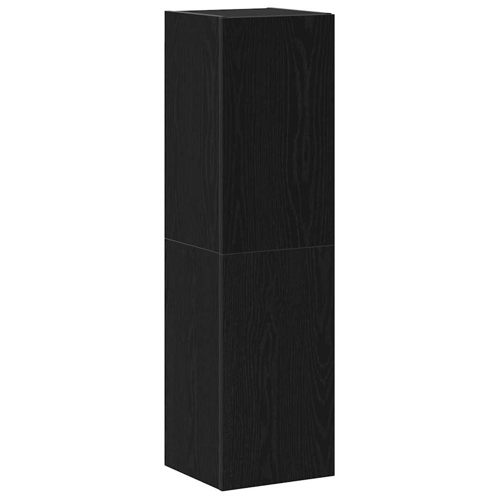 TV Cabinet Set Wall-mounted 4 pcs Black oak 30.5 x 30 x 110 cm