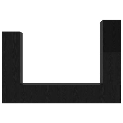 TV Cabinet Set Wall-mounted 4 pcs Black oak 30.5 x 30 x 110 cm