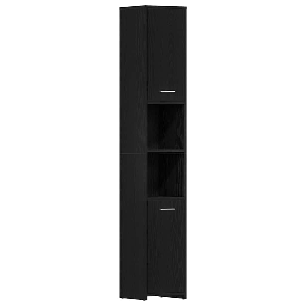 Bathroom Furniture Set 4 pcs Black Oak 30 x 30 x 183.5 cm