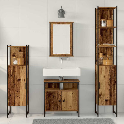 Bathroom Furniture Set 4 pcs Old wood 33 x 33 x 185.5 cm