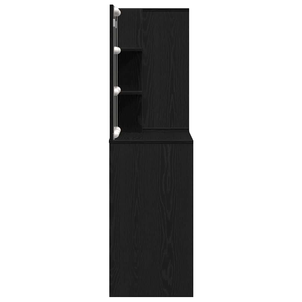 LED Dressing Table Black oak 140 x 40 x 140 cm Engineered Wood