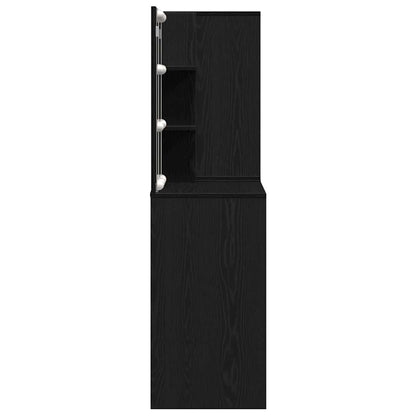 LED Dressing Table Black oak 140 x 40 x 140 cm Engineered Wood