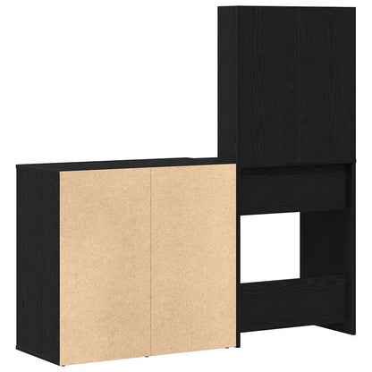 LED Dressing Table Black oak 140 x 40 x 140 cm Engineered Wood