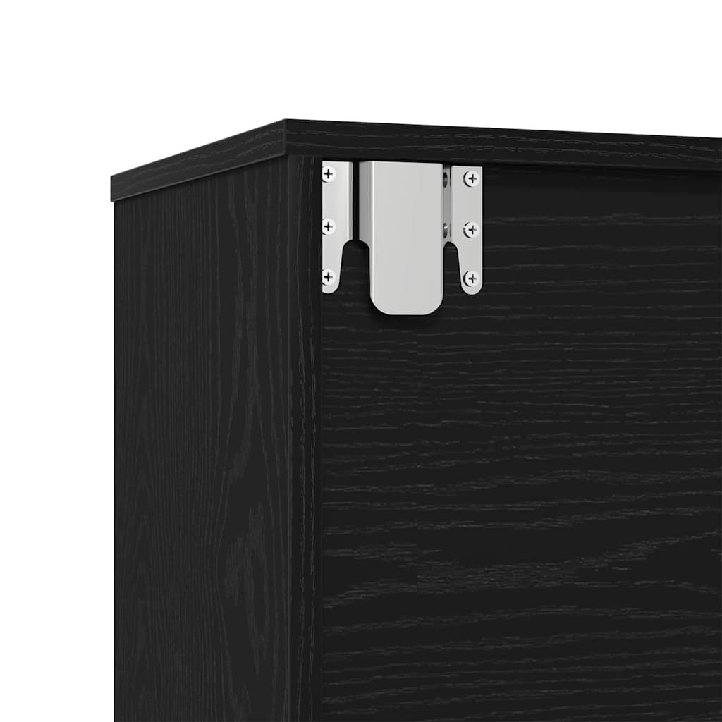 Book Cabinet 3 pcs Black Oak 36 x 30 x 143 cm Engineered Wood