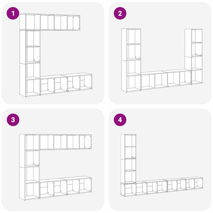Book Cabinet 3 pcs Black Oak 36 x 30 x 143 cm Engineered Wood