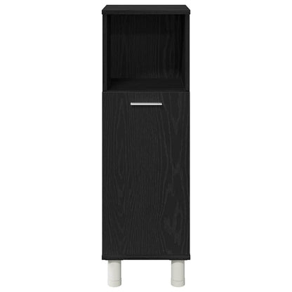 Bathroom Furniture Set with Door 4 pcs Black 30 x 30 x 179.5 cm