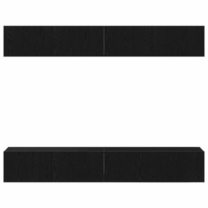 TV Cabinet Set 4 pcs Black oak 100 x 30 x 30 cm Engineered wood