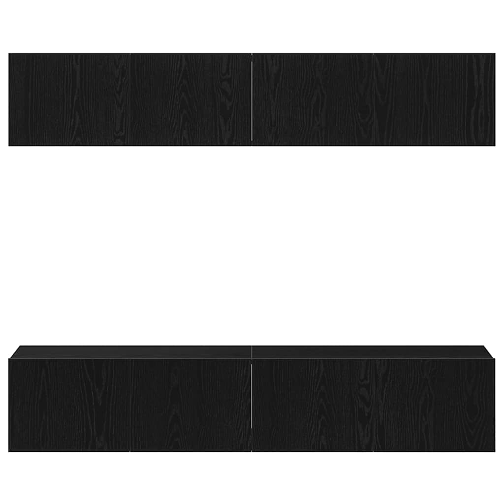 TV Cabinet Set 4 pcs Black oak 80 x 30 x 30 cm Engineered wood