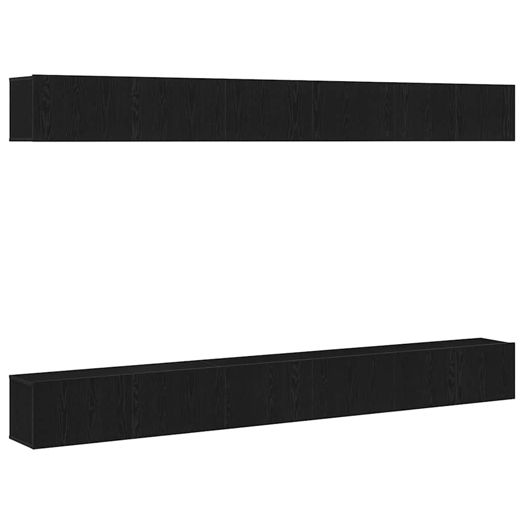 TV Cabinet Set 6 pcs Black oak 100 x 30 x 30 cm Engineered Wood