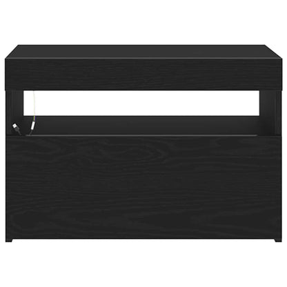 Bedside Cabinet Black oak 60 x 35 x 40 cm Engineered wood