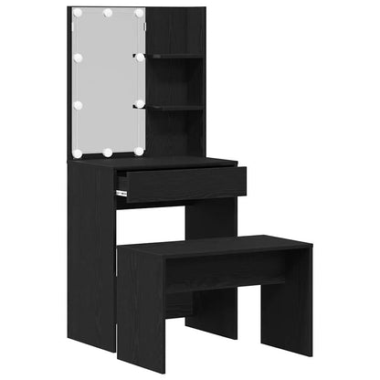 Dressing Table Set Black oak 60 x 40 x 140 cm Engineered wood