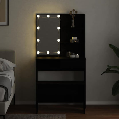 Dressing Table Set Black oak 74.5 x 40 x 141 cm Engineered wood