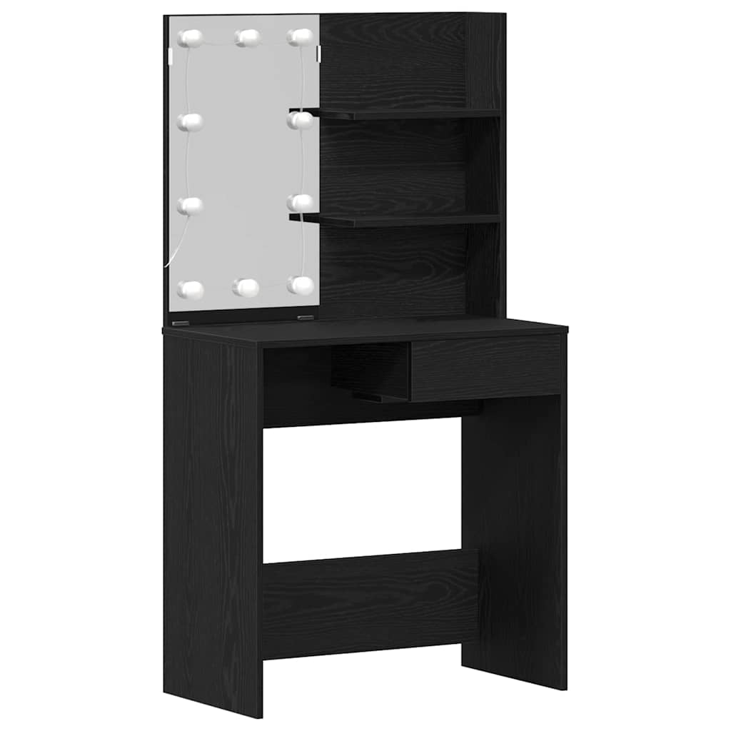Dressing Table Set Black oak 74.5 x 40 x 141 cm Engineered wood