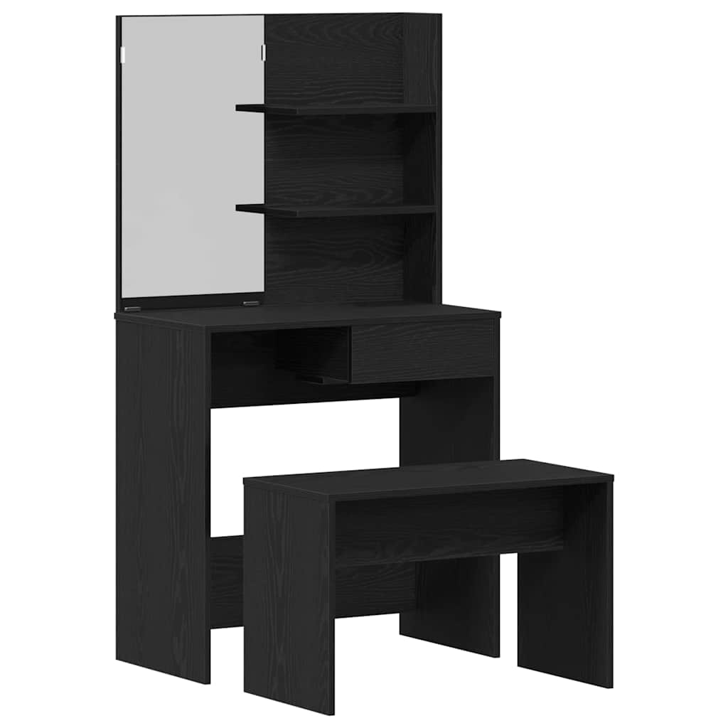 Dressing Table Set 2 pcs Black oak 74.5 x 40 x 141 cm