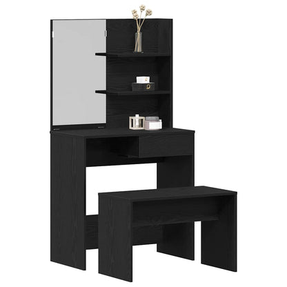 Dressing Table Set 2 pcs Black oak 74.5 x 40 x 141 cm