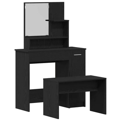 Dressing Table Set with Door 2 pcs Black oak 86.5 x 35 x 136 cm