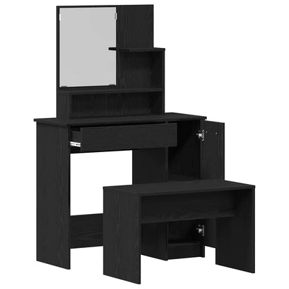 Dressing Table Set with Door 2 pcs Black oak 86.5 x 35 x 136 cm