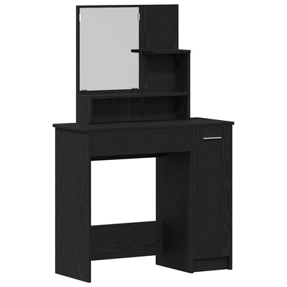 Dressing Table Set with Door 2 pcs Black oak 86.5 x 35 x 136 cm
