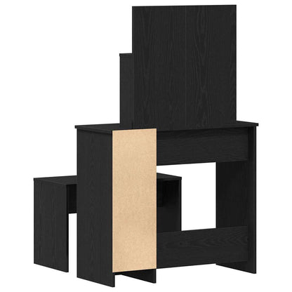 Dressing Table Set with Door 2 pcs Black oak 86.5 x 35 x 136 cm