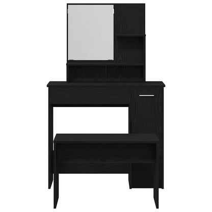 Dressing Table Set with Door 2 pcs Black oak 86.5 x 35 x 136 cm