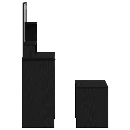 Dressing Table Set with Door 2 pcs Black oak 86.5 x 35 x 136 cm