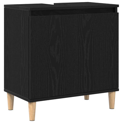 Bathroom Furniture Set with Door 3 pcs Black 30 x 30 x 180 cm