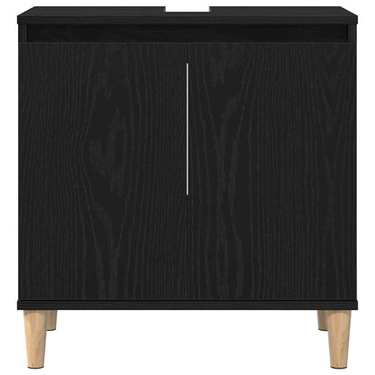 Bathroom Furniture Set with Door 3 pcs Black 30 x 30 x 180 cm
