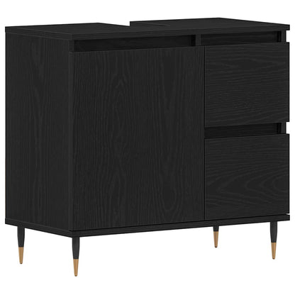 Bathroom Furniture Set 3 pcs Black Oak 30 x 30 x 190 cm