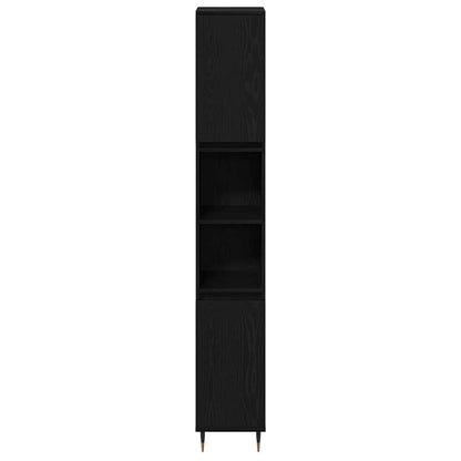 Bathroom Furniture Set 3 pcs Black Oak 30 x 30 x 190 cm